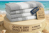 Lane Linen Turkish Beach Towel, oversized 39x71, ideal for lounging and quick drying after swimming.