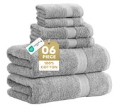 LANE LINEN Turkish towel set in grey bath towels for spa-like bathroom comfort
