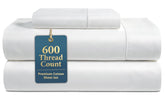 Lane Linen twin sheets set with 600 thread count for silky hotel-style softness.