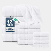 Lane Linen zero-twist bath towels in white, plush and quick-drying for spa-like comfort.