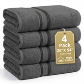 Lane Linen zero twist towel 28x54 grey folded shows plush softness