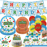 LANFUBEISI birthday tablecloth with festive print for quick setup and cleanup.