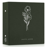 Lanpn photo album with green linen cover, durable chic style for keepsakes.