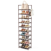LANTEFUL 10-tier tall shoe rack front view for compact footwear storage