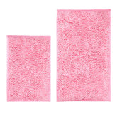 LanYunUmi Pink large bath rug in soft chenille provides spa-like comfort.