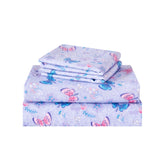 lasoftan Kids Sheet Set twin with floral butterfly pattern adds cheerful color to bedtime