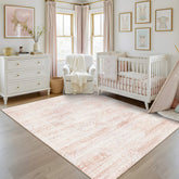 Latte&Fog pink rug closeup shows soft texture for cozy bedrooms