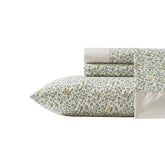 Laura Ashley king sheet flat view highlights breathable percale for cool sleep