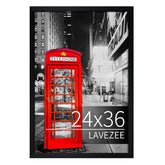Lavezee 24x36 black poster frame front view for wall display
