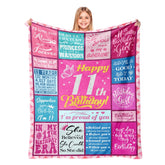Lavua 11th birthday blanket, front view, soft warmth for birthday moments.