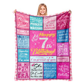 Lavua 7-year-old birthday blanket unfolded for cozy bed or couch warmth.