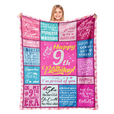 Lavua 9th birthday blanket 50x60 provides warm, celebratory comfort for her day.
