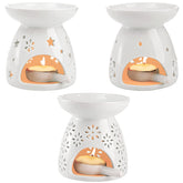 Lawei set of 3 ceramic tealight oil burners for home fragrance and decor.