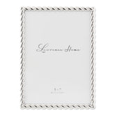 Lawrence Frames Rope Design Metal Frame 5x7 Silver front view enhances photo display