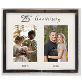 Lawrence Frames Then and Now 4x6 front view with double silver beads for two-photo display.