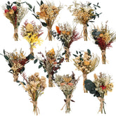 Layhit 12-piece boho dried flower bouquets arranged for vibrant wedding and home decor.