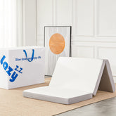 Lazyzizi folding mattress in lounge setup for guest comfort