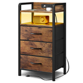 Lazzanto night stand with LED light strip providing ambient reading light