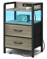 Lazzanto night stand grey front view showing sleek design for modern bedrooms