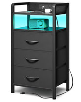 Lazzanto night stand with LED strip lighting for ambient bedside glow.