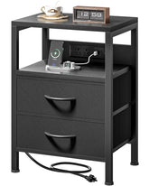 Lazzanto nightstand front view with integrated USB-C charger for quick device charging