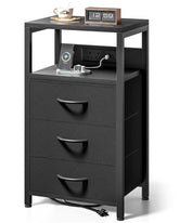 Lazzanto NightStand with front charging station for easy bedside power access