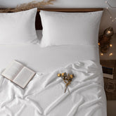 LBRO2M linen sheet flat top view shows natural texture for all-season comfort