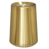 LEASYLIFE 10L gold trash can with conical design for stylish bathroom decor.