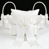 Lebsitey two flower girl baskets with pearl handles for petal scattering