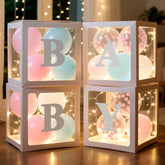 Ledido baby boxes clear balloon box with LED lights for a magical backdrop