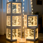 Ledido transparent balloon boxes set of 5 with clear panels for elegant party displays.