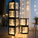 Ledido transparent balloon boxes assembly for elegant DIY decor.