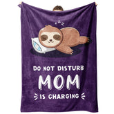 Leebbsin mom sloth blanket with funny words for cozy couch laughs.