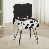 Leesingdo vanity stool with flip-top storage for organized essentials