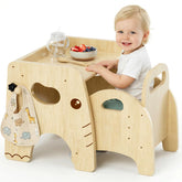 Lehoo Castle Montessori table with adjustable height for growing toddlers.