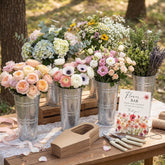 LEIFIDE Flower Bar Buckets Kit wood sign for rustic wedding decor