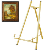 Leinuosen metal easel stand side view for compact desk display.