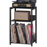 LELELINKY black end table front view shows a slim profile for small living rooms.