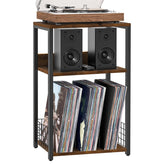LELELINKY large brown record player stand top table ready for your turntable and accessories