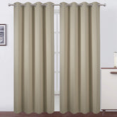 LEMOMO blackout curtains 52x84 beige pair block light for better rest