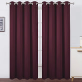 LEMOMO burgundy red thermal curtain panel 52x84 blocks light for better sleep