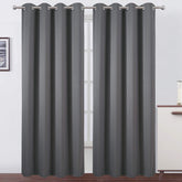 LEMOMO grey blackout curtain panel front view blocks light for a darker bedroom