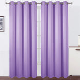 LEMOMO Lilac blackout curtains front view with twin panels and grommets for privacy