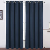 LEMOMO navy blue curtains panel overview; enhances privacy and darkness.