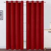 LEMOMO red curtains 52x84 panel front showing full-length drape for privacy