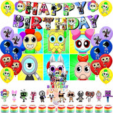 Lemoneon happy birthday banner creates a vibrant party backdrop.