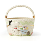 Lenox Peanuts Easter Snoopy basket side view for festive spring display