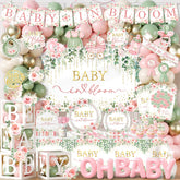 Lenyunge Floral Baby in Bloom banner brightens the baby shower entrance for a memorable welcome.