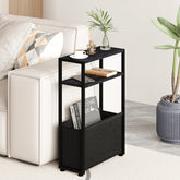 Leomonio Narrow Side Table front view shows slim profile ideal for small spaces.