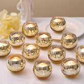 LETINE gold mercury glass tealight holder adds warm glow to wedding centerpieces